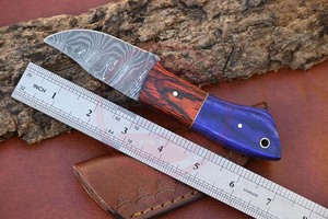 Cuchillos de caza Skinner de acero inoxidable de hoja fija de calidad superior con mango de madera y Funda de cuero - Product Image 5