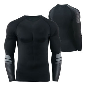 Vêtement de sport pour homme, rashguard MMA à manches longues respirant, de haute qualité, personnalisable, en spandex/polyester, à séchage rapide - Product Image 1