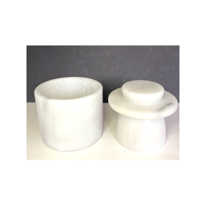 กล่องเก็บเนยหินอ่อนสีขาวขนาดกลางกล่องเก็บเนยดีไซน์ทรงกลมทำด้วยมือ - Product Image 1
