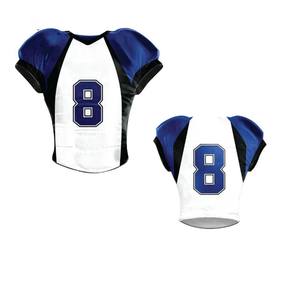 Conjunto de Uniforme de Fútbol Americano Personalizado de Manga Corta Azul, Negro y Blanco, Ropa Deportiva Sublimada, Uniforme de Equipo, Traje de Protección, Jersey y Pantalones - Product Image 5