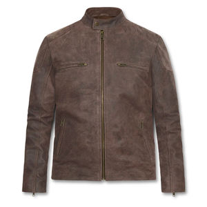 Vestes en cuir personnalisées avec logo, prix de gros, veste d'hiver de haute qualité, nouvelle mode, veste de motard en cuir véritable pour homme - Product Image 1