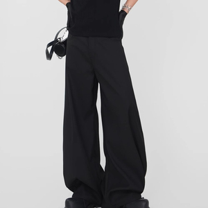 Pantalon de survêtement à jambes larges pour femmes Joggers avec bouton décoration Logo motif manches longues épais tricoté Cargo pantalon lavé Technics - Product Image 5