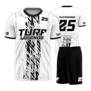 Conjuntos de Uniformes de Fútbol 7v7 Personalizados, Camiseta y Pantalones Cortos Sublimados, Tejido Elástico Transpirable, Ecológico, Antibacteriano, Premium para Equipos - Product Image 3
