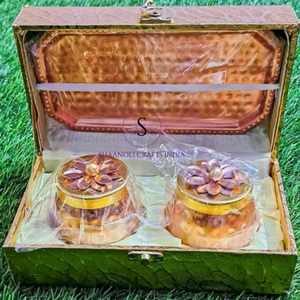 Arrival 2024 Designer Copper and Brass Dry Fruit Container Decorative Serving Bowls With Tray With Mdf Box for Wedding Favor - Product Image 2