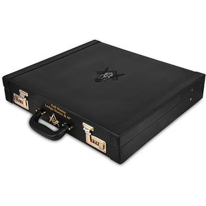 Provincial Masonic LEATHER Regalia Case Maroon Lining - Product Image 2