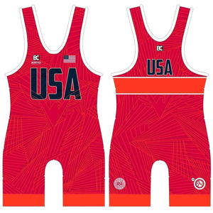 Combinaison de musculation personnalisée pour hommes, uniforme de musculation Bauer Chief Wrestling USA, combinaison sublimée pour jeunes et adultes - Product Image 4