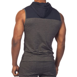 Sweat à capuche de gym sans manches pour hommes séchage rapide Stringer musculation entraînement musculaire respirant Singlet Hood OEM Gym Hoodies sans manches - Product Image 3