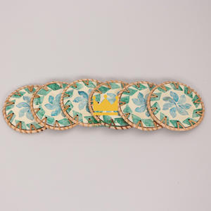 Cheap Price Rattan and MOP Coasters for Drinks <b>Bamboo</b> <b>Placemat</b> Rattan Charger Plate From Handicraft <b>Placemat</b> - Product Image 2