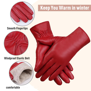 ถุงมือหนังแฟชั่นสำหรับผู้หญิงถุงมือหนังแฟชั่นสัมผัสนุ่มพิเศษระบายอากาศได้ดีสินค้า2025 - Product Image 3