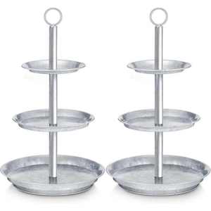 Diseño elegante Soporte de pastel de metal elegante y resistente de color dorado de 2 niveles Perfecto para bodas, fiestas y exhibiciones de postres Durable - Product Image 3