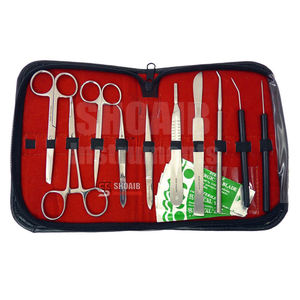 Kit de disección para estudiantes Juego de 16 piezas Tijera quirúrgica, sonda de fórceps quirúrgico, bisturí, cuchillas Kit de disección veterinaria - Product Image 6