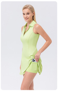 ชุดกระโปรงเล่นกอล์ฟสำหรับผู้หญิงกระโปรงเล่นเทนนิสชุดเล่นฟิตเนสสั้นดีไซน์มีซิปโลโก้ออกแบบได้ตามต้องการ - Product Image 3