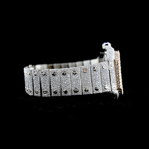 Montre de luxe en acier inoxydable étanche avec chiffres arabes et diamants en moissanite pour unisexe, nouvelle qualité supérieure - Product Image 3