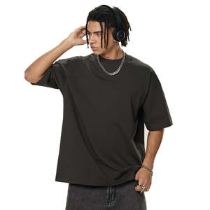 T-shirt de sport de luxe pour homme, imprimé sur mesure, 100 % coton épais 250 g/m², épaules tombantes, coupe oversize, motif uni, tricoté, tendance - Product Image 2