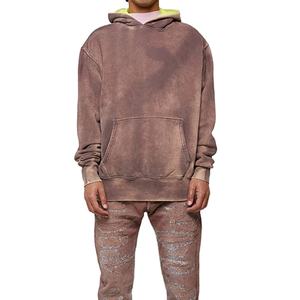 Diseña Tus Propias Sudaderas con Capucha de Forro Polar para Hombre, de Alta Calidad, para Invierno, Color Sólido, Efecto Desgastado por el Sol, 430g, Mezcla de Poliéster/Algodón, Ecológicas - Product Image 1