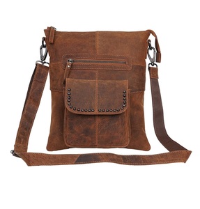 Bolso bandolera de cuero genuino para hombre, diseño elegante, informal, de negocios, con cierre de cremallera, bandolera cruzada - Product Image 2