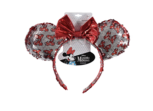 Orejas de Mickey y Minnie Mouse de Disney con diadema y lazo, accesorio para el cabello, licencia oficial H.E.R. Accesorios: Cinta de Lentejuelas - Product Image 3