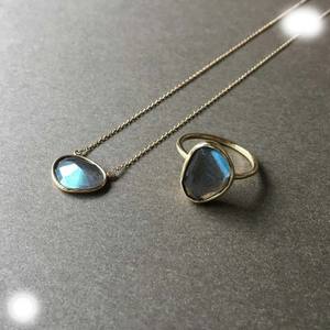 แหวนเงินอัญมณีลาบราดอไรต์10X14มม. สุดแฟนซีเครื่องประดับแฮนด์เมดสำหรับงานแต่งงานโรเดียมวันแม่ - Product Image 1