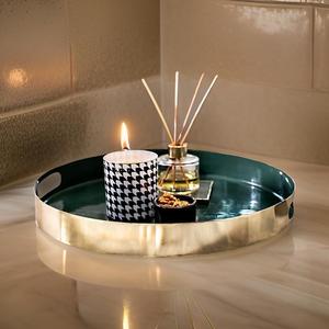 Serveware ถาดเหล็กตกแต่งสีเขียวมะกอกทองบ้านโต๊ะเครื่องแป้งอเนกประสงค์ถาดของขวัญส่งเสริมการขาย - Product Image 4