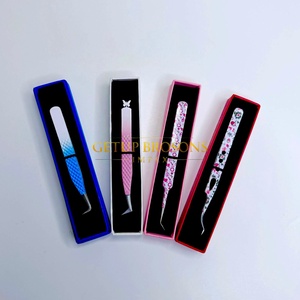 Pinzas para Pestañas de Alta Calidad GETUP BROSONS IMPEX 90/45/isolations de Acero Inoxidable, Múltiples Colores, Punta Suave, Agarre de Diamante - Product Image 6