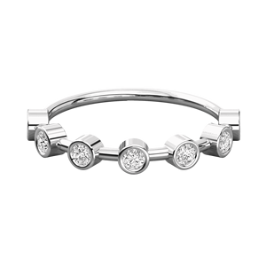 แหวนแต่งงานเพชรทรงกลมสำหรับเธอ - Product Image 1