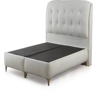 European Luxury Modern <b>Super</b> <b>King</b> Queen Double Size Solid Wood Up-holstered <b>Headboard</b> bed base - Product Image 2