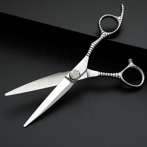 Ciseaux de coiffeur professionnels en gros en acier inoxydable 440c avec repose-doigt réglable - Product Image 4