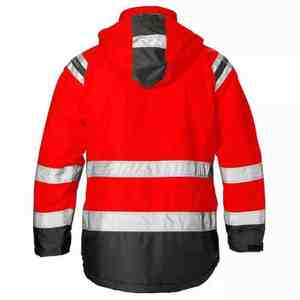 Veste de travail de sécurité haute visibilité imperméable coupe-vent réfléchissante Toile Logo frontal à capuche Vêtement de chantier d'hiver - Product Image 2