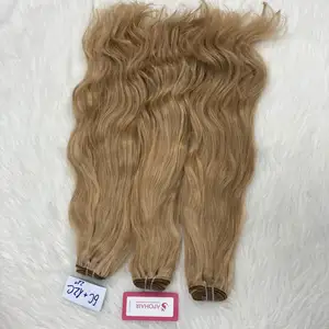 Großhandels preis vietnam esische natürliche Welle remy jungfräuliche gewellte Haar verlängerungen doppelt gezeichnete Farbe Asche Ton platin blonde Bündel
