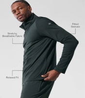 Conjunto de dos piezas en oferta, con estampado digital de otoño, poliéster/algodón, con capucha y media cremallera, para hombre.