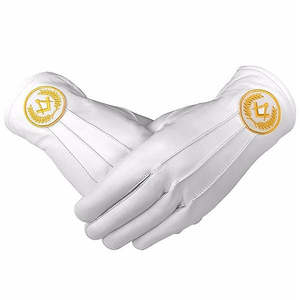 Gants maçonniques à bas prix, gants en coton respirant brodés pour les francs-maçons, en vente - Product Image 4