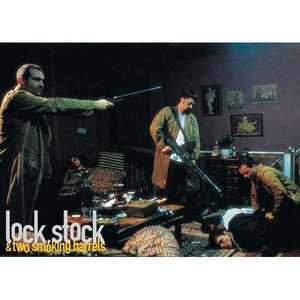 Carte postale moderne avec design mural de cadenas et de deux fûts à tabac, unique et élégante, pour décoration intérieure - Product Image 1