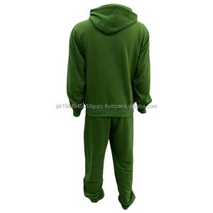 Otoño primavera Streetwear hombres Jogging Sweat Suit personalizado verde algodón Sudadera con capucha 3D gráfico serigrafía ecológica dos conjuntos - Product Image 2