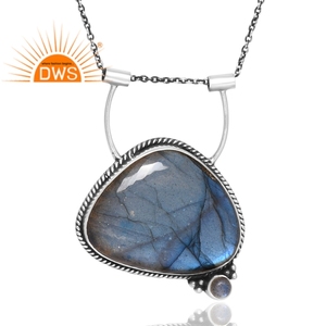 Tendance Design 925 argent Sterling naturel Labradorite pierre précieuse pendentif conception personnalisée bijoux pour femmes cadeau pour elle - Product Image 2