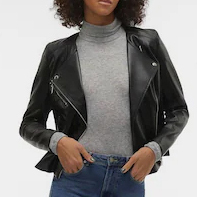 Chaqueta de Cuero Genuino para Mujer con Tela Satinada, Diseño Elegante para Todos los Tipos de Moda, Chaqueta de Motocicleta Transpirable y Resistente al Viento - Product Image 2