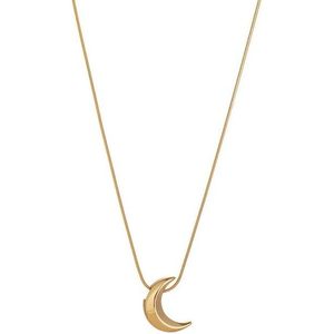 Collier pendentif croissant de lune en acier inoxydable, bijoux minimalistes pour femmes, chaîne serpent argentée ou dorée, cadeau quotidien - Product Image 5