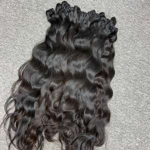 Extensions de cheveux de trame de vague naturelle 100% cheveux humains Super Double dessiné vierge luxe Machine Double trame cambodgienne brute un donneur - Product Image 5