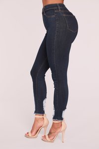 Taille haute femmes maigre en détresse Stretch Denim jean personnalisé déchiré Slim Fit crayon pantalon lavé techniques - Product Image 5