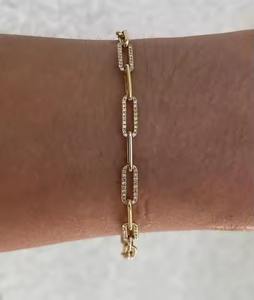 Bracelet Moissanite Diamant Plaqué Or pour Femmes et Filles pour Cadeaux et Fêtes - Product Image 1