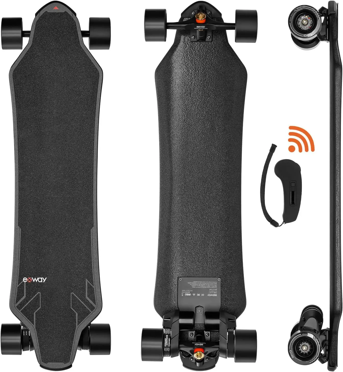 X1 Max Elektro-Skateboard mit Fernsteuerung, 28 Minuten höchstgeschwindigkeit Stealth-Deck-Design, IP55 wasserdicht für Erwachsene und Jugendliche, Anfänger