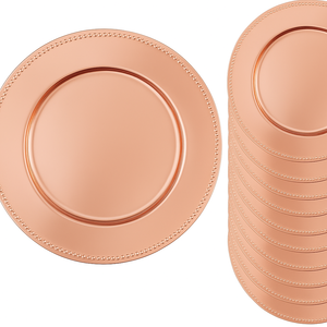 Elegante Plato Base Decorativo de Cobre Martillado en Oro Rosa de 33 cm, Plato Base Redondo para Eventos de Alta Gama y Decoración de Mesa en el Hogar - Product Image 6