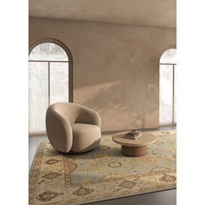 Tapis en laine noué à la main Cyanna Blue 9x12 rectangulaire, motif médaillon abstrait, idéal pour couloir, entrée, chambre à coucher Pkwl-972 - Product Image 5