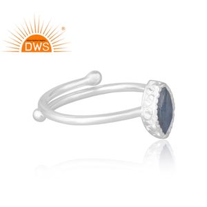 Anillo de piedras preciosas de cianita Natural de Plata de Ley 925, joyería personalizada para mujer, regalo para ella - Product Image 4