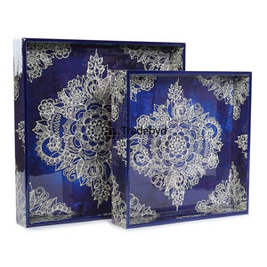 Tradebyd Plateau en bois de luxe Plateau de service de qualité supérieure pour thé café petit déjeuner salle à manger hôtel et maison - Product Image 1