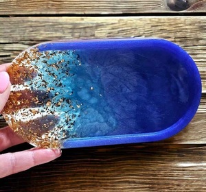 Resin Decorative <b>Tray</b> in Multiple Colors Cosmetic Organizer Home Decor Oval Resin <b>Tray</b> Vanity <b>Tray</b> High Quality - Product Image 5