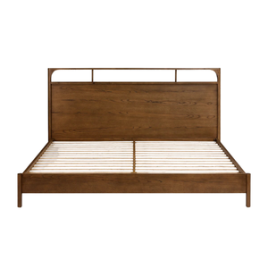 โครงเตียงไม้สักทันสมัยพร้อมที่เก็บของสำหรับห้องนอนใหญ่และห้องพักโรงแรม หัวเตียงแบบแผ่นเรียบและฐานแบบมีร่อง - Product Image 4
