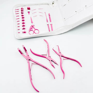 Kit de Pinzas Profesionales para Extensiones de Cabello, Acero Inoxidable de Grado Quirúrgico, Incluye Aguja de Gancho, Uso Comercial, Color Personalizado - Product Image 3