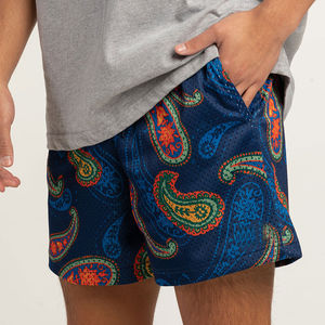 Shorts en maille pour hommes, 100 % polyester, blanc et noir, respirants et confortables, avec taille élastique - Product Image 6