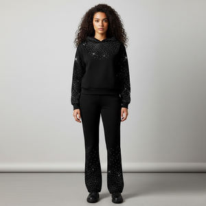 Custom Rhinestone Oversized Tracksuit Premium Quality Fabric Customized Design Tracksuit For Street Or Casualwear For Unisex - Product Image 3