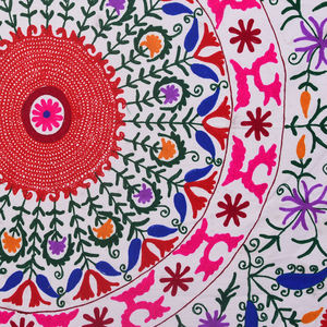 Meilleures ventes : Nappe en coton 100% véritable, faite à la main, imprimée au bloc, motif tulipe - Lavable et absorbante, emballage personnalisé - Product Image 3